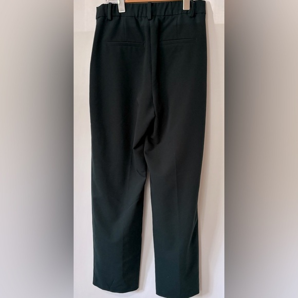 H&M| Dark Green High Waisted Pleated Wide-Leg Office Trousers Sz 4 - Picture 6 of 9